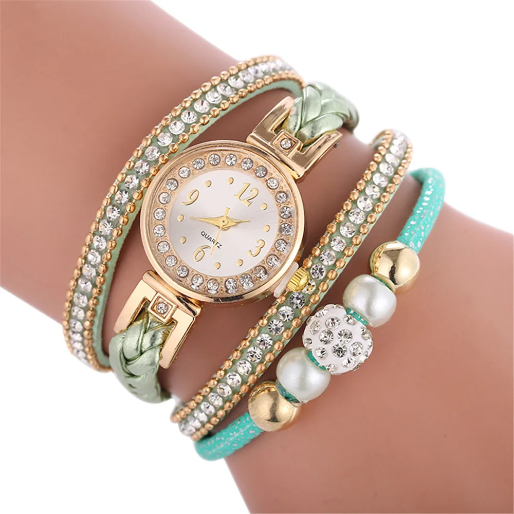 Роскошные часы для женщин красивый модный браслет Zegarek Damski дамы Saat наручные часы Relogio Feminino круглый Reloj Mujer Часы - Цвет: D