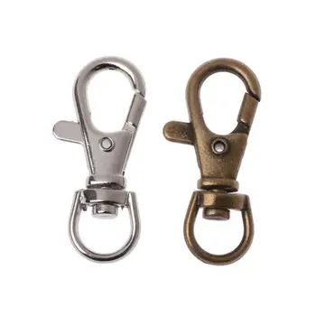 

40Pcs Antique Brass Clasp Hook Swivel Eye Key Ring Lobster Clasps Swivel Trigger Clips Snap Keychain Jewelry Findings