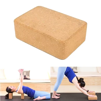 

Natural Cork Non-Slip Cushion Exercise Gym Stretch Aid Fitness Sport Dancing Home Yoga Block Beginner Portable Accessories