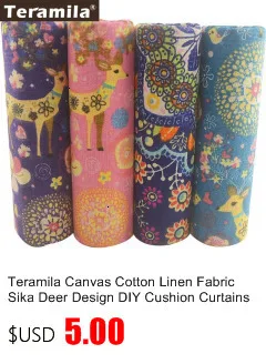 Teramila 40 см x 50 см 7 шт. цветочный дизайн хлопок саржевая Ткань DIY подушка для шитья лоскутное украшение для дома Tissu Tela