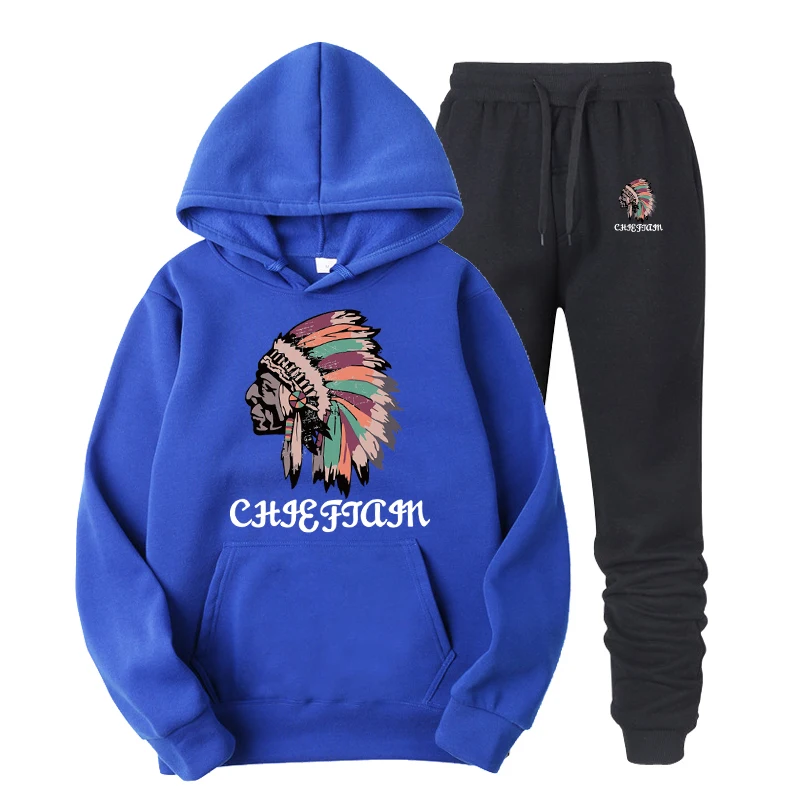 

2019 New High Quality Men Business Casual Print Cotton HommeOriginal Indians Autumn and winter aborigines Male Tops Men