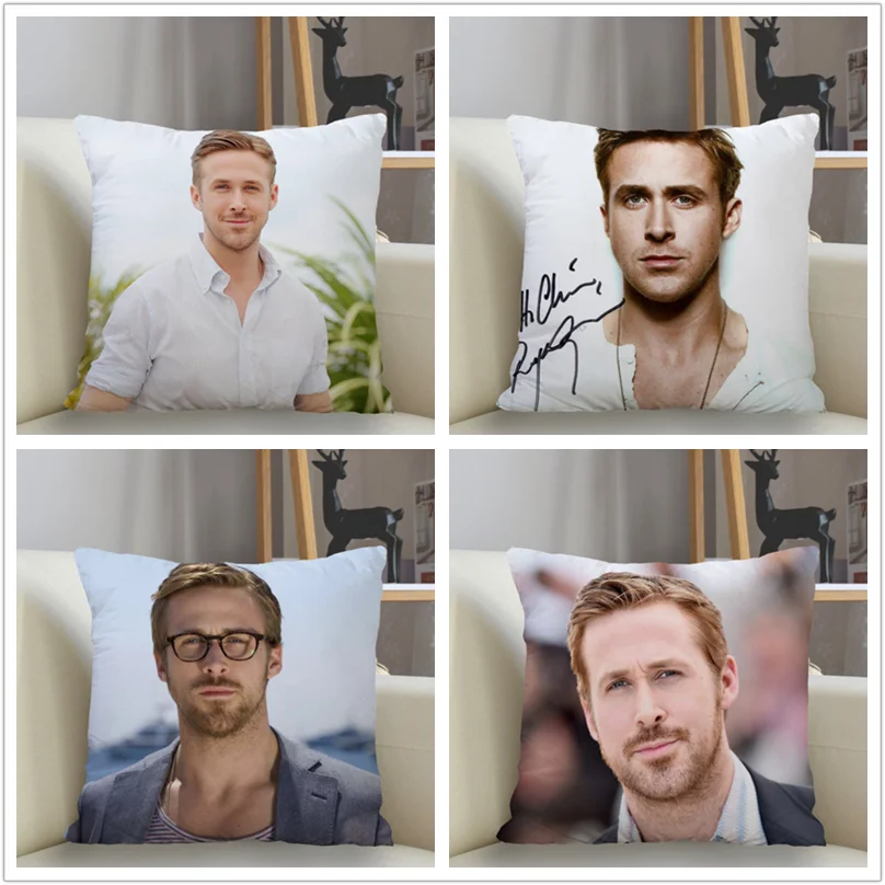 Musife Custom Ryan Gosling Pillowcase Home Decoration 45*45cm Zipper Square Pillowcase Throw