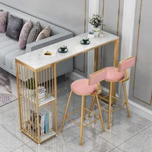 

140cm Light Luxury and Simplicity Marble High-Leg Table Living Room Partition Small Bar Cabinet Kitchen Home Wall Long TableCD