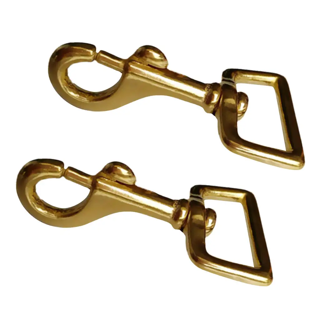 2 Pieces Solid Brass Square Swivel Trigger Clip Snap Hook Key Chain | Спорт и развлечения