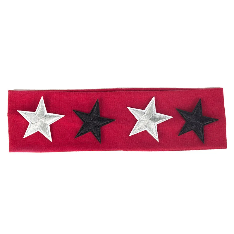 Wine Red-1 Geebro Baby Cut Hairband аксессуары для волос со звездами модная эластичная плоская резинка для девочек детская мягкая тюрбан из хлопка головной убор для малышей AT039 - Цвет: Wine Red-1