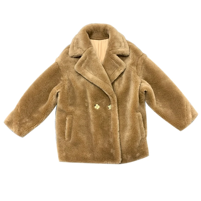 thick warm real fur coat Autumn winter new Women Natural Real Granule sheep wool Teddy Sheep shearing Coat short Coat