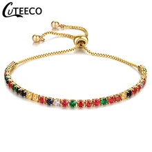 CUTEECO, новинка, барокко, Дворцовый Теннисный браслет для женщин, золотой цвет, регулируемая цепочка на руку, модное ювелирное изделие, Drpshipping
