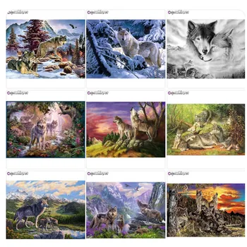 

Diamond Painting 5D Full Square/Round Drill Wolf 3D Daimond Embroidery Painting Cross Stitch Mosaic Picture Wall Art Z1021