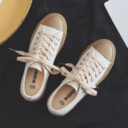 

2019 spring new small dirty orange canvas shoes female Korean version of the wild student port wind super fire board shoes -1