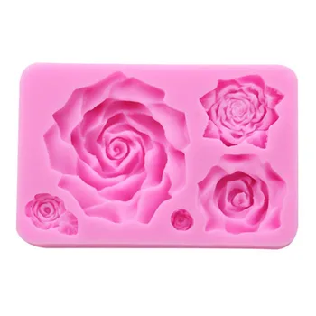 

Rose Flower Silicone Molds Wedding Cupcake Topper Fondant Cake Decorating Tools Sugarcraft Candy Clay Chocolate Gumpaste Moulds