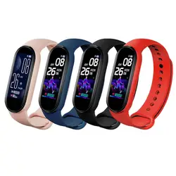 Bracelet connecté M5, moniteur d'activité physique, fréquence cardiaque, pression artérielle, étanche, avec podomètre Bluetooth 