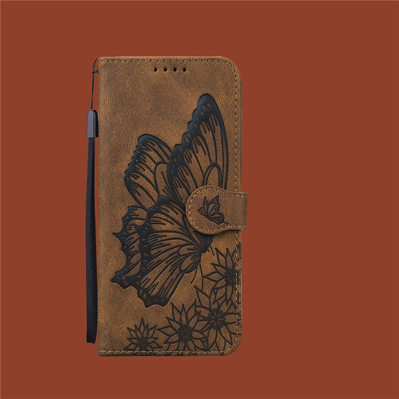 New Retro Embossed Big Butterfly Pattern For Huawei P Smart 2021 5G For Huawei Honor 10X Lite 5G Wallet Case Cover waterproof case for huawei Cases For Huawei