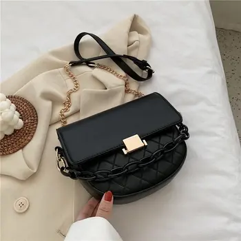 

Fashion Women Bag 2020 New Quality Diamond Lattice Portable Chain Small Bag Temperament Shoulder Diagonal Girl Bag Trend Black