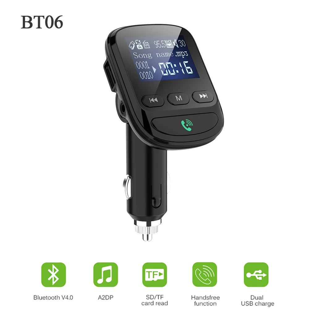 New Car MP3 player Hands-free multi-function Bluetooth receiver U disk USB charger car cigarette lighter BT06Q AUX audio |