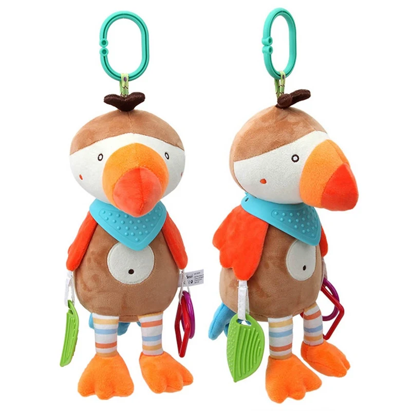 Baby Cute Multi-function Tooth Glue Appease Doll Rattles Infants Cartoon Animal Stroller Hanging Stroller Toys Educational Toys