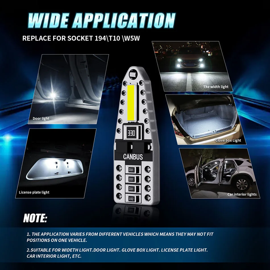 AILEO T10 Led Canbus W5W Led ���� 168 194 2SMD ��� ��ȣ ����, �� ���� ��ȣ�� ����, �ڵ��� ���׸��� ����, �ڵ��� 12V