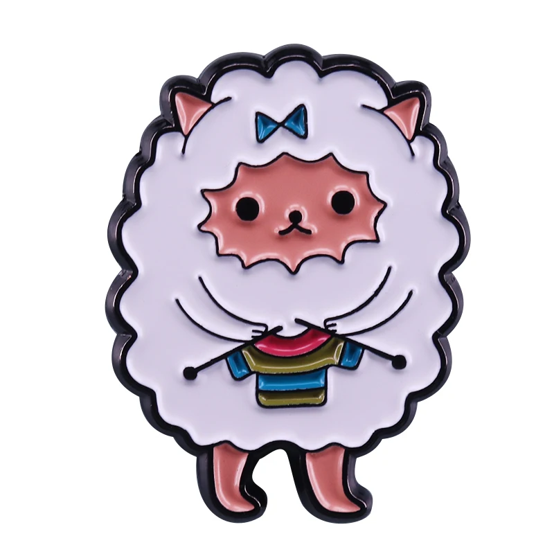

Cute sheep knitting badge creative knitters flair gift funny craft theme accessory