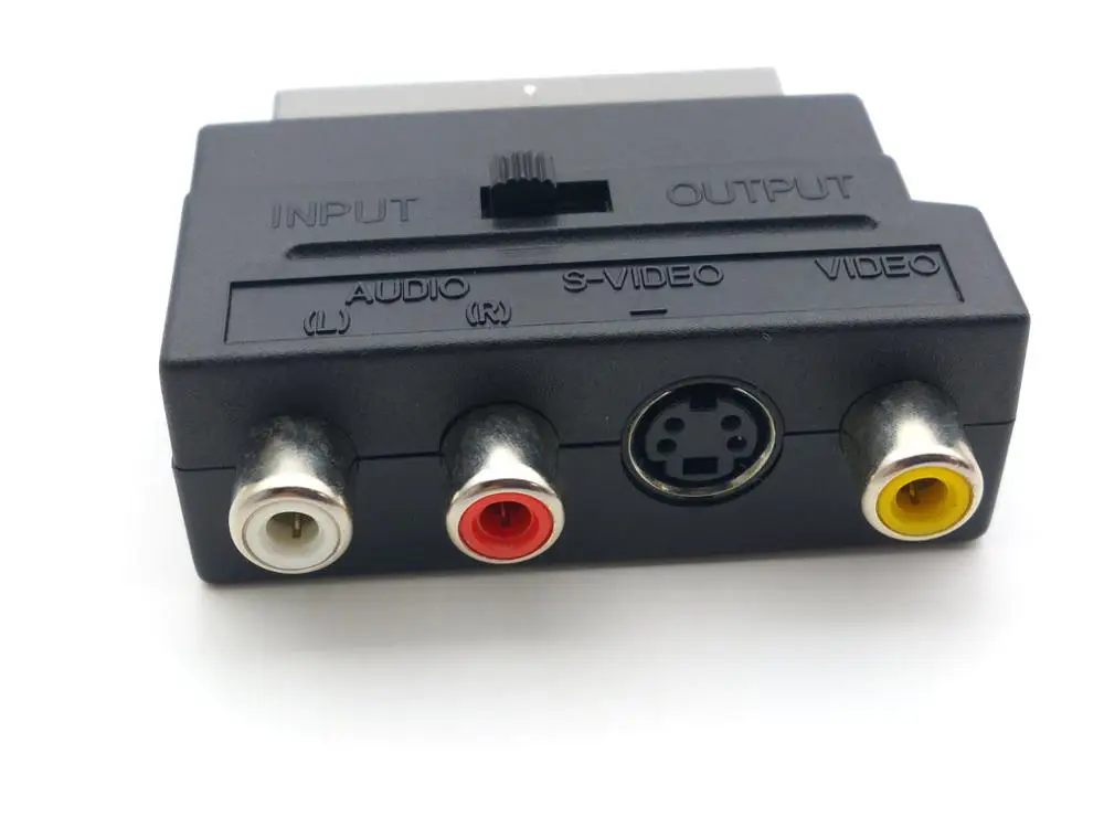 Новый RGB Scart на композитный 3RCA S-видео AV ТВ аудио адаптер или видео DVD рекордер |
