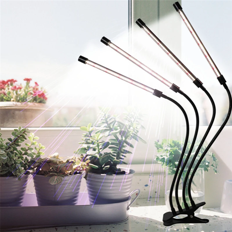 

LED Daylight Plant Growth Lamp Long Strip 4 Tube 4 Heads Clip Plant Growth Lamp Led Grow Light for Indoor Plant Flowers 80W