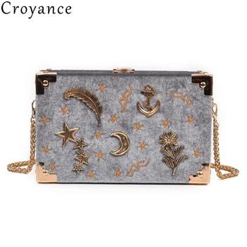 

Croyance Women Evening Bag Clutch Purse With Chain Crossbody for Wedding Party Velvet Party Bridal Sac Handbag Shoulder Bags