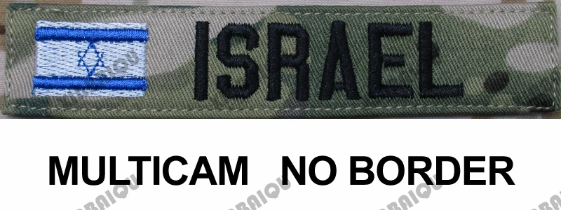 Вышивка Заказная заплата Флаг Израиля пользовательское имя нашивка-лента иврит письмо крюк и петля Мультикам зеленый ACU черный AU FG Тан - Цвет: Multicam Fold
