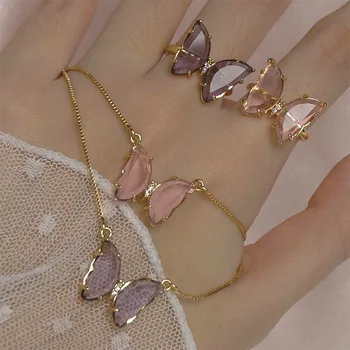 

Cross Border New Style Fashion Gold Plated Adjustable Rings Manufacturers Direct Selling Copper Jewelry Ring Crystal Glass Butte