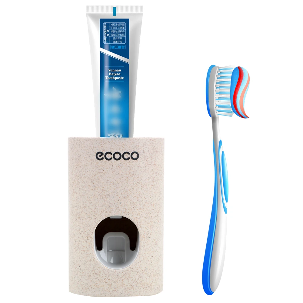 Toothpaste Squeezer Bathroom Accessories Set Dust-proof Automatic Toothpaste Dispenser Wall Mount Stand Toothpaste Squeezers Bathroom Accessories Toothbrush Holder