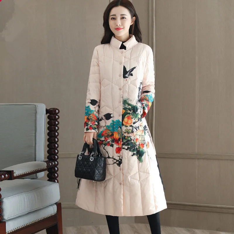 

KMETRAM Winter Jacket Women Fashion Parka Women Clothes 2019 Down Cotton Long Coat Female Print Korean Parkas Manteau Femme MY