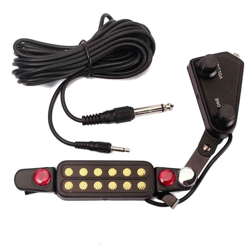 12 Sound Hole Guitar Pickup Acoustic Electronic Sensor for Magnetic Preamp with Tone and Volume | Спорт и развлечения