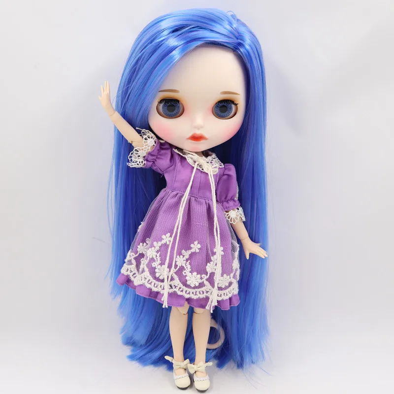 ICY Fortune Days factory blyth кукла Новинка матовое лицо белая кожа 1/6 шарнирный светильник для тела Розовый микс Voilet волосы DIY sd Подарочная игрушка - Цвет: doll clothes shoes