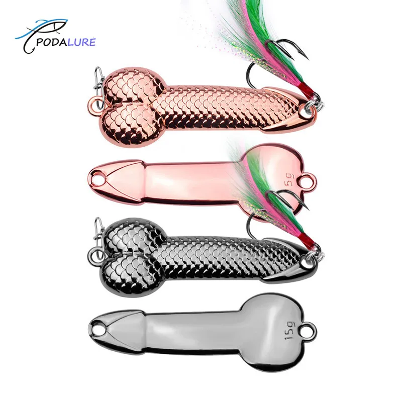 Creative Penis Fishing Lure Spoon Hard Fishing Lur Baits Hollow Bodice  Artificial Baits