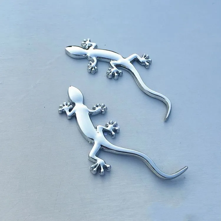 

1 Pcs 3D Metal Gecko Badge Emblem Car Stickers Lizard For A3 A4 A5 TT Q3 Car Decal Personality modification Car Styling