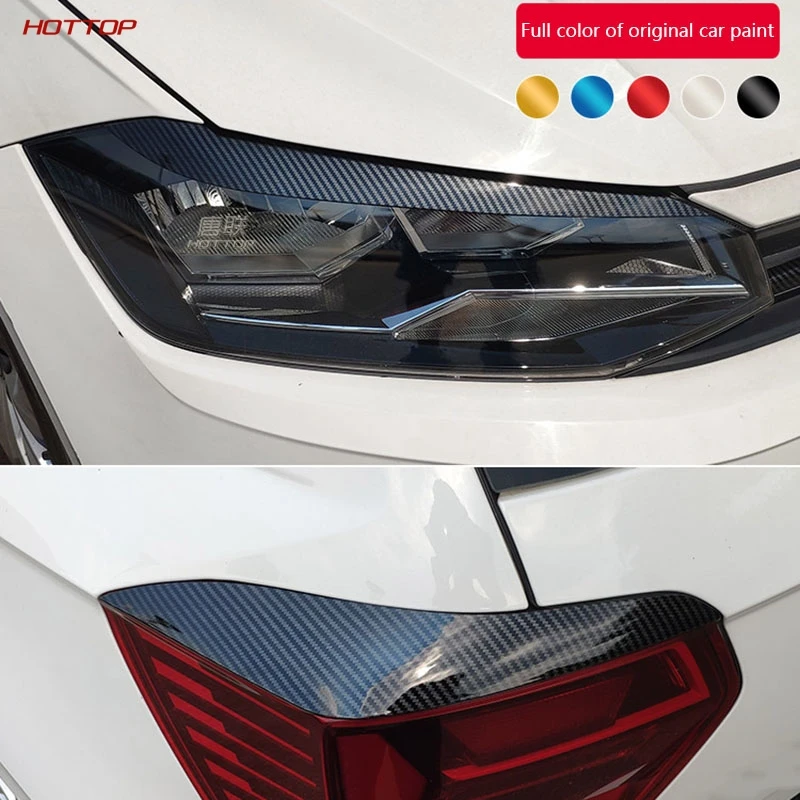 Для Volkswagen VW Polo Plus 2019 фары для бровей задние крышка карбоновая оригинальная краска