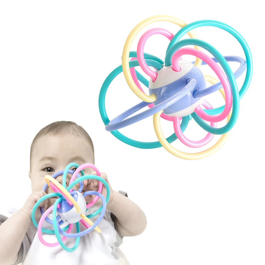 

Baby Rattle and Teether Ball Toy Perfect for Teething Sensory and Fine Motor Skill toys for the development of fine motor skills