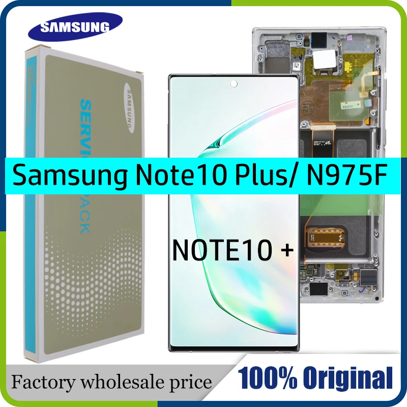 삼성 갤럭시 노트 10 + N975 N975F N9750/DS 디스플레이, 100% 오리지널 슈퍼 아몰드 디스플레이, 터치 ...