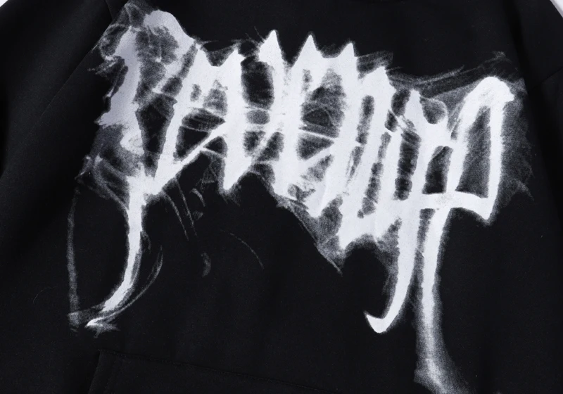 Hip Hop XXXtentacion Revenge Hoodies Bone Skull Smoke Print Sweatshirts Men Women Harajuku Streetwear Fleece Autumn Pullover