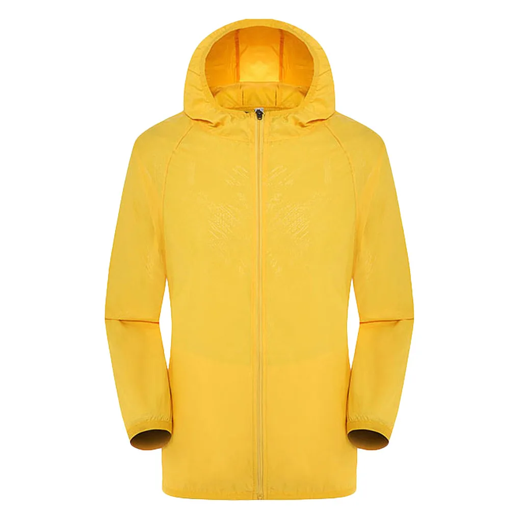 Мужская куртка с капюшоном, повседневные куртки, Ветрозащитный Ультра-светильник, непромокаемая ветровка, топ, хип-хоп куртка, негабаритный с полным воротником - Цвет: Yellow