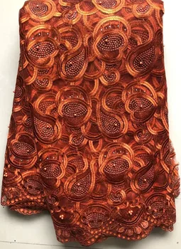 

5Yards High Quality African Tulle French Lace Fabric 2019 New Embroidered Nigerian French Mesh Net Lace For Party SLL4680