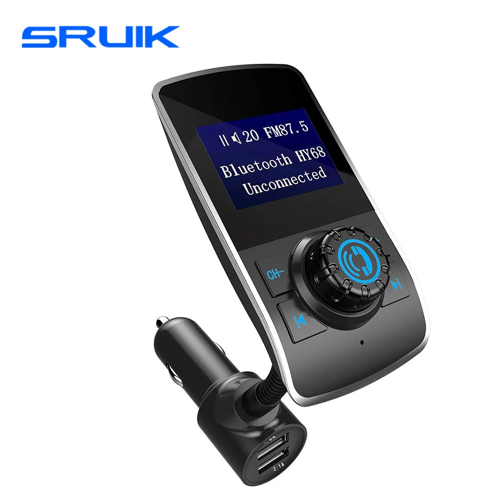

Wireless In-Car Bluetooth FM Transmitter/Modulator 1.44 Inch Display Radio Transmitter AUX Input Bluetooth Car Speaker Handsfree