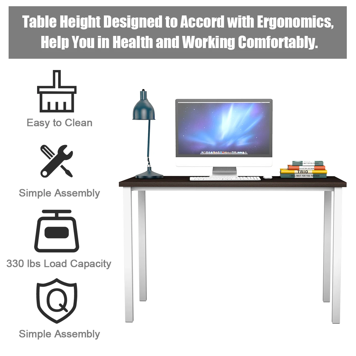 Costway Home Office Desk Computer PC Writing Table Workstation Furniture Wooden Modern Costway Home Office Desk Computer PC Writing Table Workstation Furniture Wooden Modern