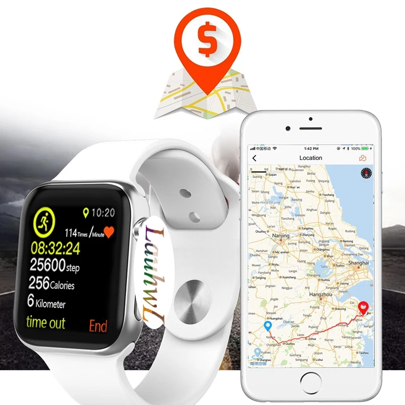Bluetooth Вызов Смарт Браслет для проверки сердечного ритма 9 1:1 SmartWatch 44 мм с gps ДЛЯ Apple iOS Android сердечного ритма ЭКГ-шагомер IWO 8 iwo 8 plus