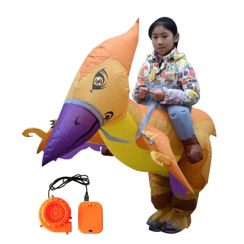 

Inflatable Children Riding Pterodactyl Costume Fancy Dress Cosplay Wildlife Dress Up Halloween Theme Party Decoration Clothing