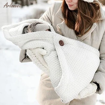 

Newborn Baby Cute Sleeping Bag Envelope Winter Kids Sleepsack For Stroller Knitted Sleep Sack Newborn Swaddle Sleep Bag