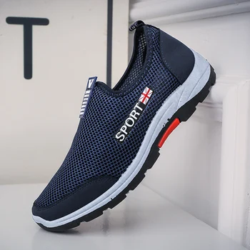 

2020 Trend Summer Slip-On Mesh Sneakers Men Shoes Out door Breathable Comfortable Male Shoes Loafers Casual Walking Footwear