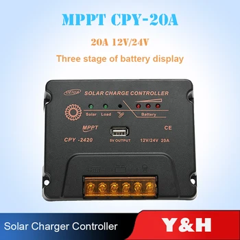 

20A 10A MPPT Solar Charge Controller 12V/24V Battery Panel Regulator Charger With USB 5V Output Max PV Input Voltage 50V