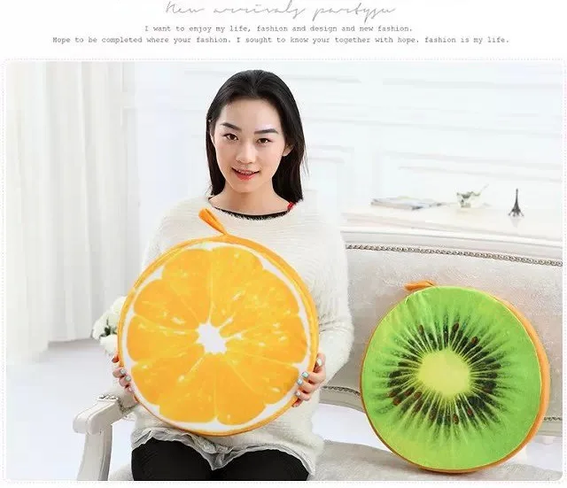 Creative Model 3D Fruit Cushion Watermelon Plush Toys Seat Cushion Kiwifruit Couch Pillow Birthday Gift