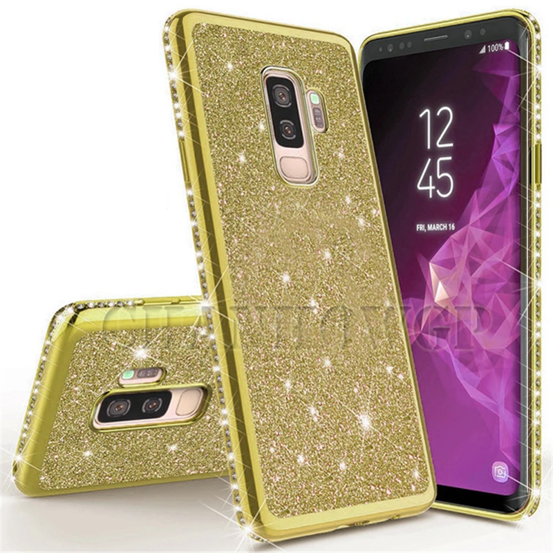 Стразы Блестящий силиконовый чехол для samsung Galaxy A10 A20 A30 A40 A50 A70 A20e J4 J6 A9 A8 A7 S8 S9 S10 плюс S10e крышка