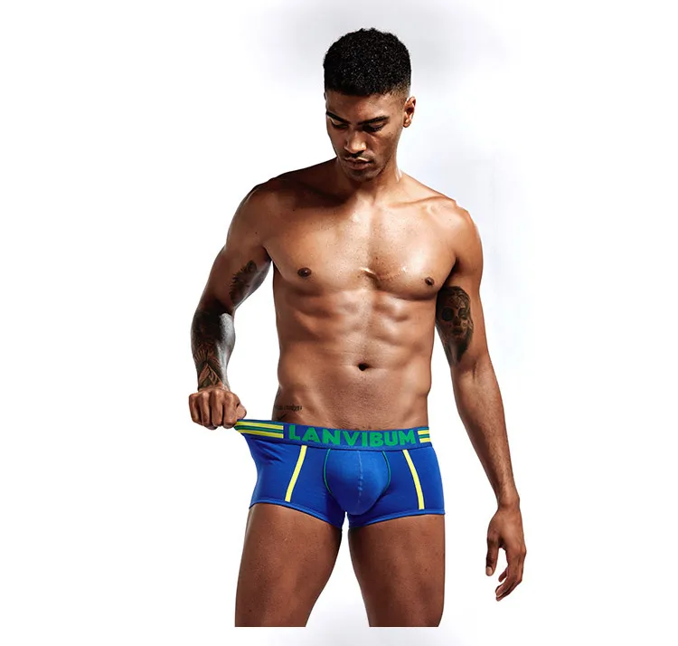 LANVIBUM бренд мужской одежды модные, пикантные трусы мужские Ropa Interior Hombre Cueca Masculina Мужчины мужское нижнее белье, боксеры LA614
