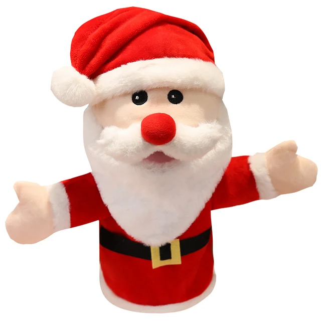 Cartoon Marionnette Santa Claus Elk Snowman Hand Puppet Plush Stuffed Toy Baby Christmas Gifts Soothing Doll Fabric Comfortable 2