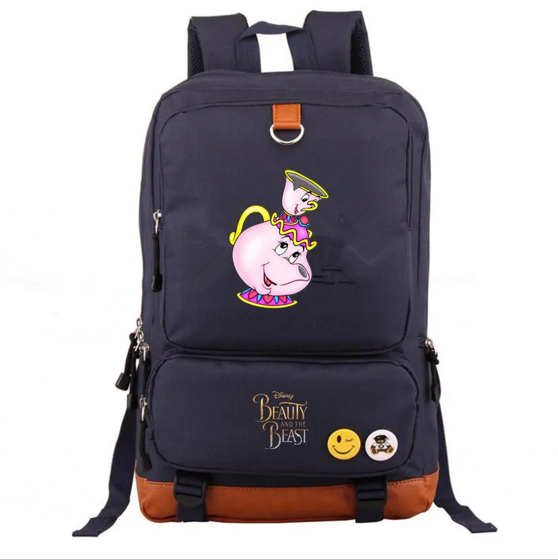 Детская Красавица и Чудовище mochila Печать Рюкзак для подростков школьная сумка дорожная сумка для ноутбука рюкзак - Цвет: F
